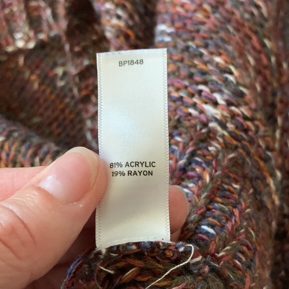 14th & Union Confetti Open Back Sweater Mauve Size XSMALL Petite - Picture 7 of 10